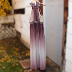 JS Boutique Purple Ombre Halter Gown 14